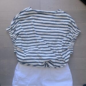 Navy & White Striped Organic Cotton Top